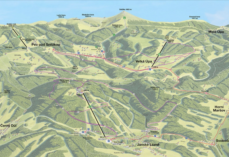 Pistekaart van Janské Lazne - Cerná Hora